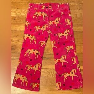 WHITE LABEL Lilly Pulitzer Girls (size 6) Corduroy pink equestrian print pants